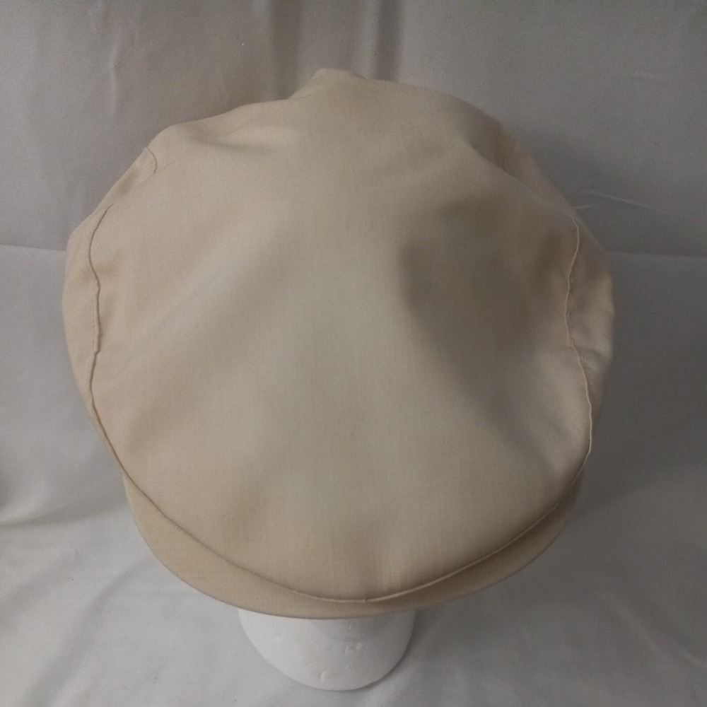 VINTAGE DEADSTOCK United Hatters Cap Millinery Cream Hat Newsboy Cabbie Hat NOS